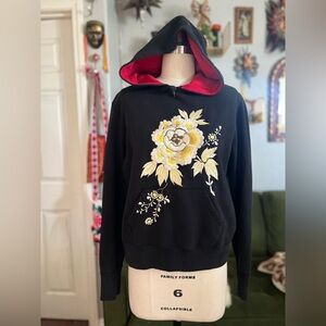 Y2K lucky brand embroidered pullover hoodie